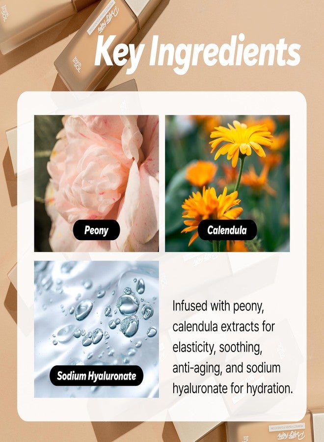 تاتش إن سول كريم أساس TOUCH IN SOL Pretty Filter Perfect Finish للحصول على مظهر طبيعي خالٍ من العيوب - قاعدة خفيفة الوزن بتغطية كاملة غير لامعة لجميع أنواع البشرة - مكياج للوجه بمكونات طبيعية، 1.18 أونصة سائلة (#4 تان) - Image 4